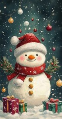 Fototapeta premium Christmas New Year holiday poster creative art style. Background cover greeting card and invitations
