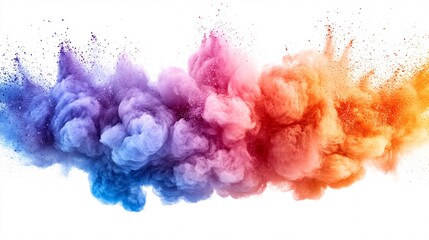 abstract watercolor background Colorful powder explosion isolated, powder explosion, blue red orange purple pink