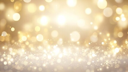 Fototapeta premium Gold abstract bokeh and Glitter vintage lights background. Christmas celebration. AI generated image