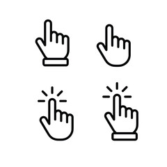 Obraz premium Hand cursor icon set flat vector design