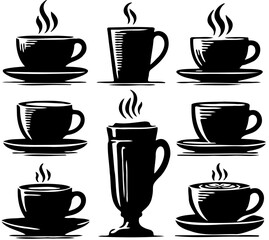 Obraz premium set of coffee cups