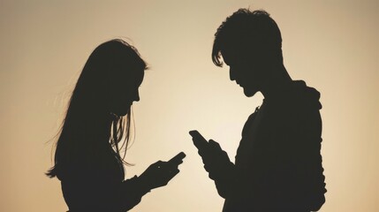 Text messages between male and female profiles