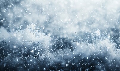 Obraz premium Winter storm with swirling snowflakes and blizzard conditions