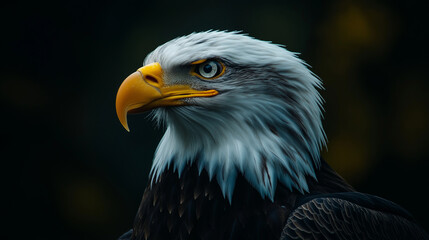 Obraz premium Majestic Eagle and American Flag Representing Freedom and Pride