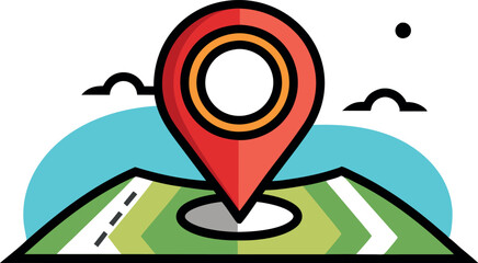 Colorful Map Pin Illustration for Travel and Navigation