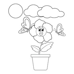 Flower coloring page for kids and adults