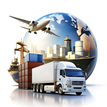 freight forwarding isolated on white background