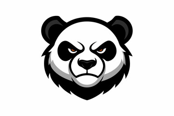 the scary panda logo vector design illustration on white background 