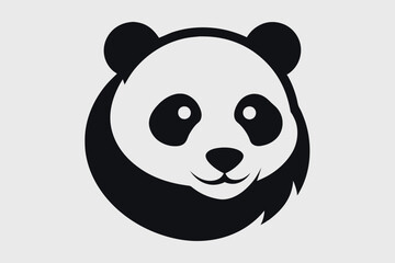 the scary panda logo vector design illustration on white background 