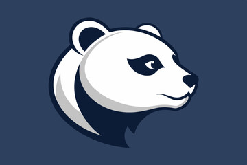 the scary panda logo vector design illustration on white background 