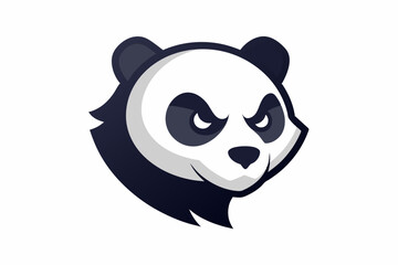 the scary panda logo vector design illustration on white background 