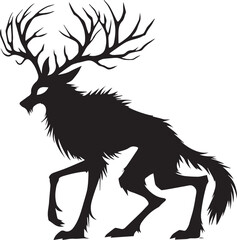 Wendigo vector silhouette illustration logo