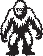 Yeti vector silhoutte illustration logo art