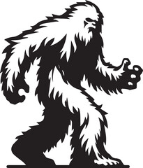 Yeti vector silhoutte illustration