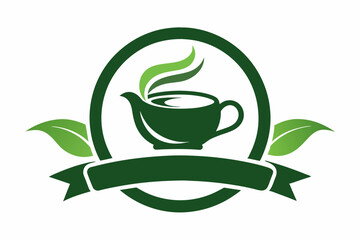 Vector design for tea logo on white background