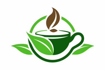 Vector design for tea logo on white background