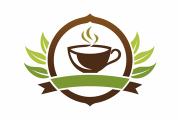 Vector design for tea logo on white background