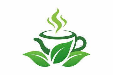 Vector design for tea logo on white background