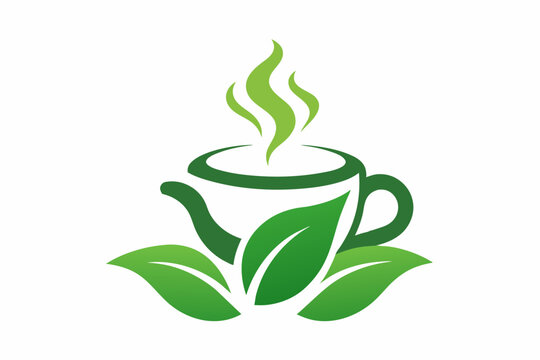 Vector design for tea logo on white background