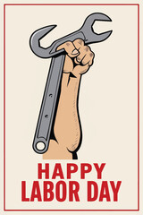 A poster for the day Happy labor day poster illustrations.Premium vector happy labor day