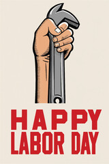 A poster for the day Happy labor day poster illustrations.Premium vector happy labor day