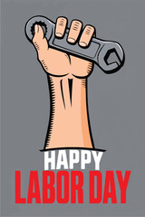 A poster for the day Happy labor day poster illustrations.Premium vector happy labor day