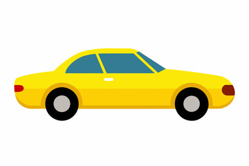 Fototapeta premium Yellow color of car vector design illustration on white background 
