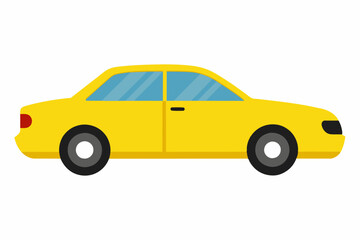 Fototapeta premium Yellow color of car vector design illustration on white background 