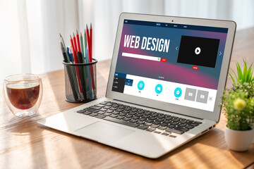 Fototapeta premium Website design software provide modish template for online retail business and e-commerce