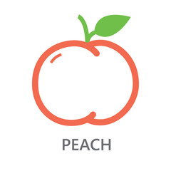 peach, peach line icon vector illustration. Line vector icon on white background. High quality design element. Editable linear style stroke. Vector icon.