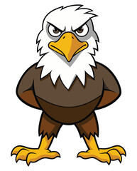 A angry eagle cartoon character design