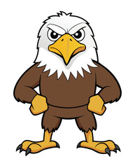 A angry eagle cartoon character design