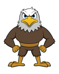 A angry eagle cartoon character design