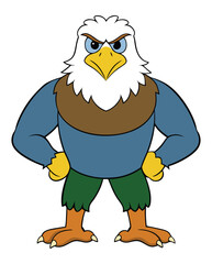 A angry eagle cartoon character design