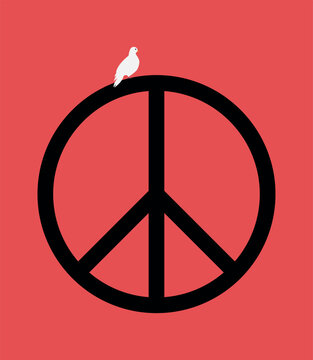 Peace symbol with white dove