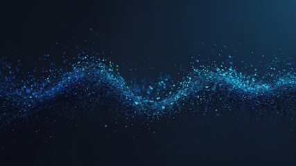 An abstract wave of blue particles flowing in a fluid motion, representing tranquility and seamless integration.