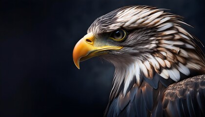 Fototapeta premium Portrait of an eagle on a black background