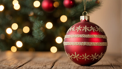 Obraz premium Classic Christmas Ball Ornament: Festive Holiday Decor