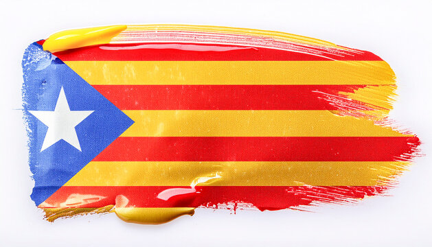 Paint stain with the colours of the independent Catalan flag