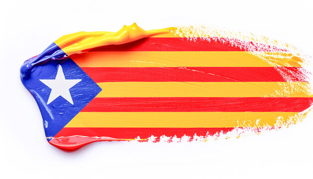 Paint stain with the colours of the independent Catalan flag