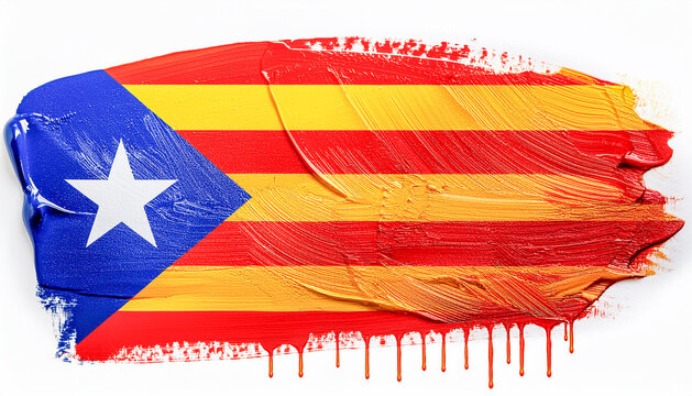 Paint stain with the colours of the independent Catalan flag