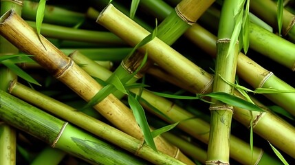 Fototapeta premium Close-Up of Lush Green Bamboo Stalks