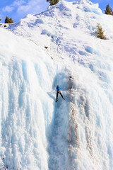 Climbing the Icewall at Lake City, Colorado, USA