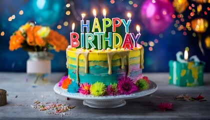 birthday cake with candles