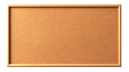Fototapeta premium Brown cork board with isolated wooden frame on transparent and white background. PNG