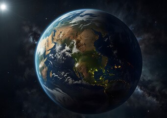 Fototapeta premium Earth planet. High quality digital space