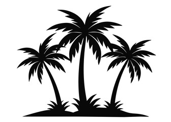 Fototapeta premium palm tree silhouette vector illustration 
