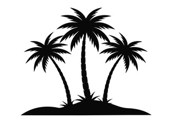 Obraz premium palm tree silhouette vector illustration 