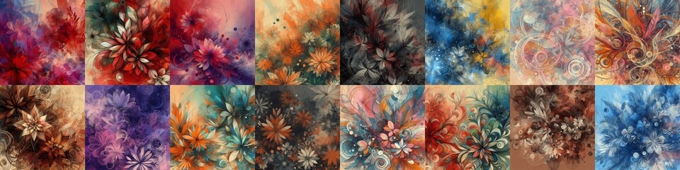 expressionist style flowers drawing. AI generated illustration