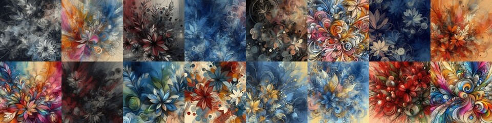 expressionist style flowers drawing. AI generated illustration